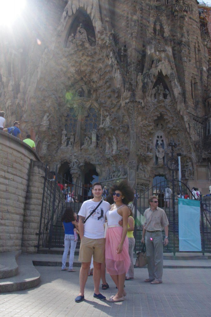 outside Sagrada Família
