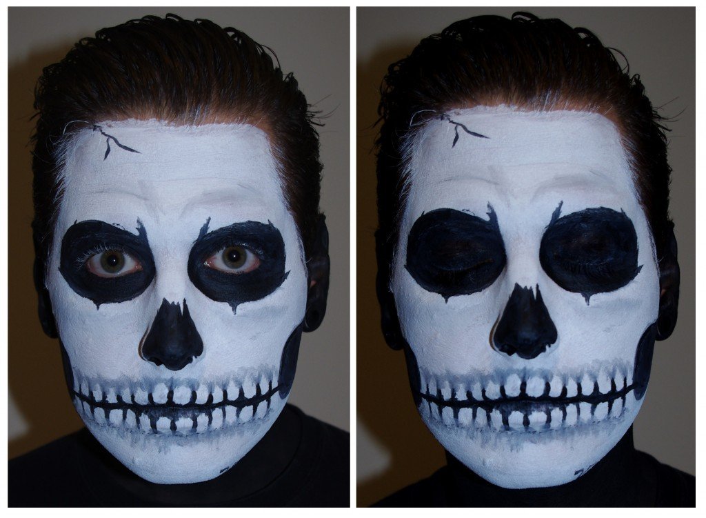 Halloween skull skeleton face paint tutorial