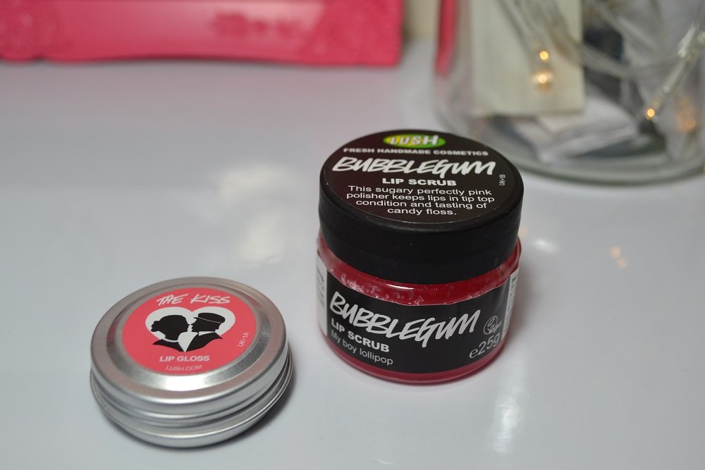 Lush The Kiss Lip Gloss and Bubblegum Lip Scrub