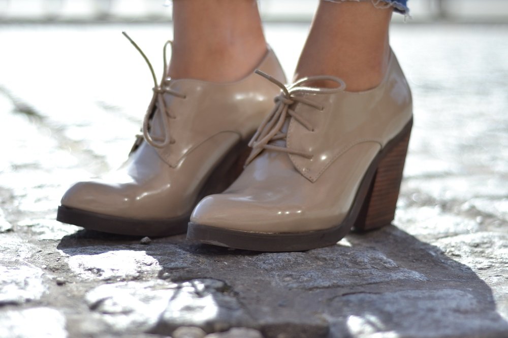 Asos Grey Patent Shoe Heels