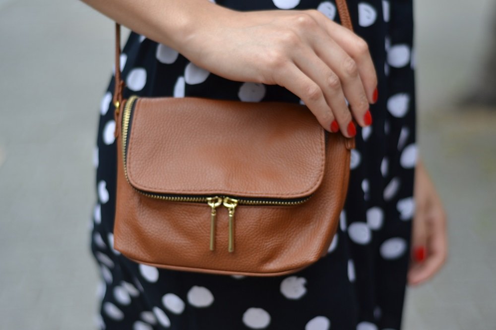H&M brown faux leather bag