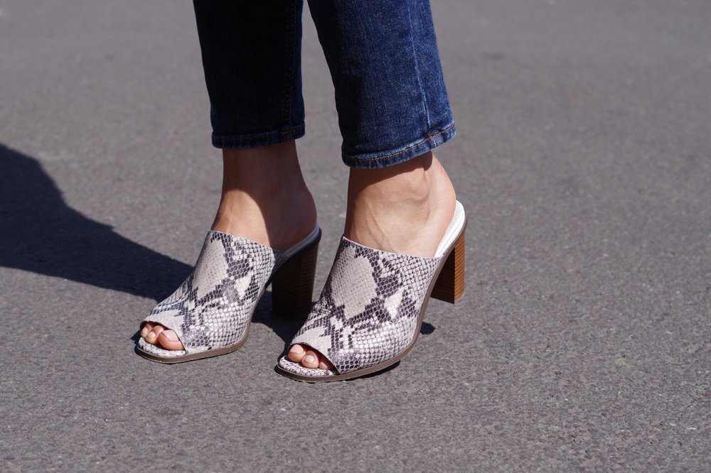 Silver mules outfit store