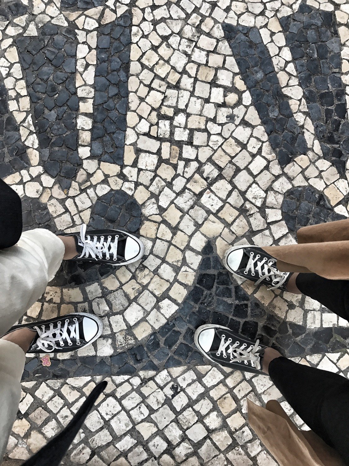 Black Converse Lisbon Cobbled Streets