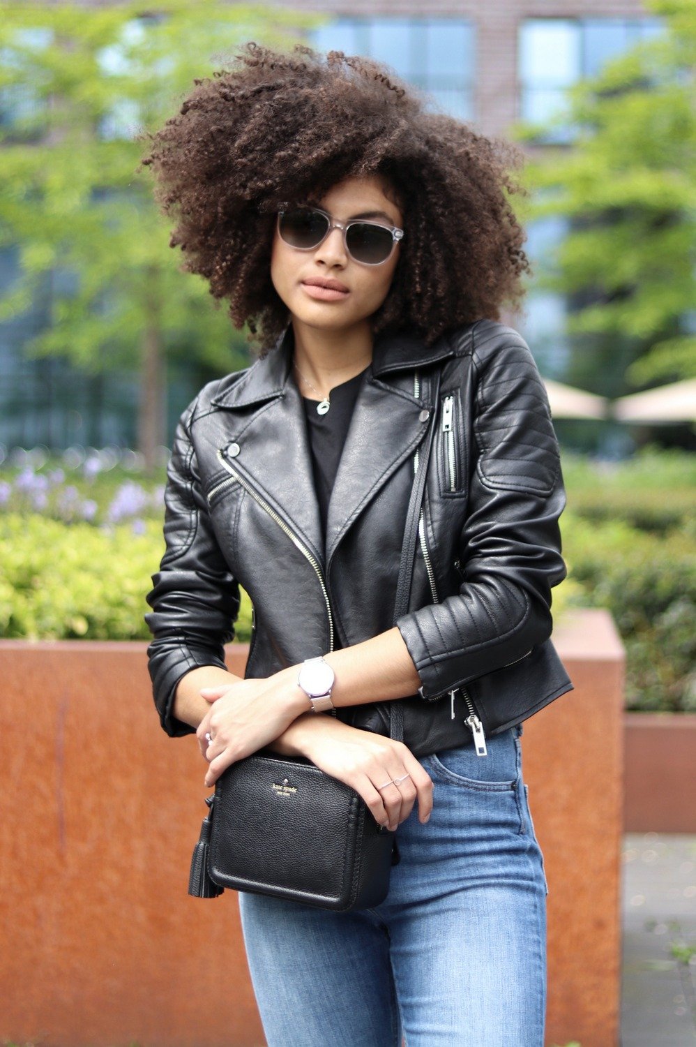 Faux Leather Biker Jacket Womens