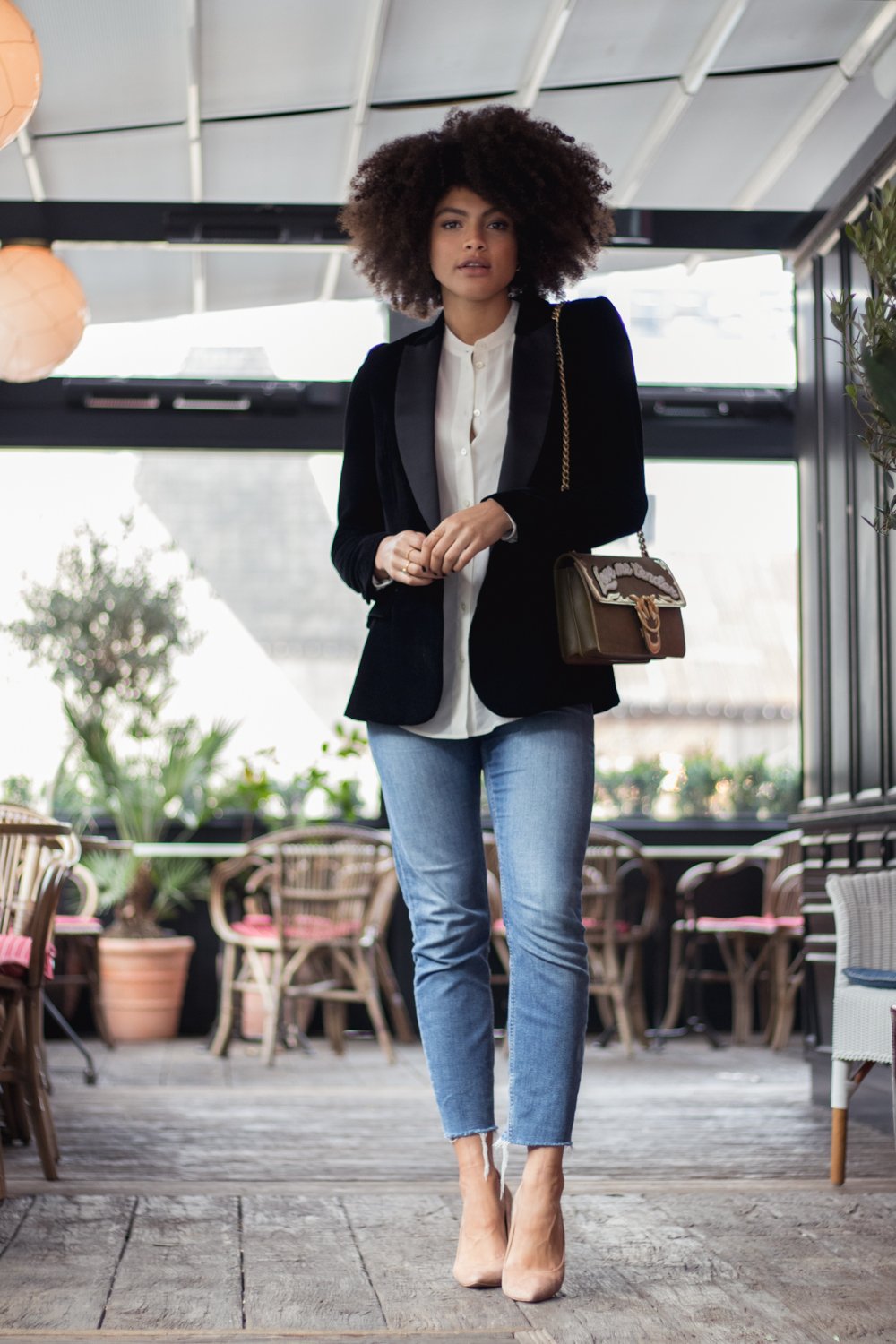 Topshop Black Velvet Tuxedo Blazer