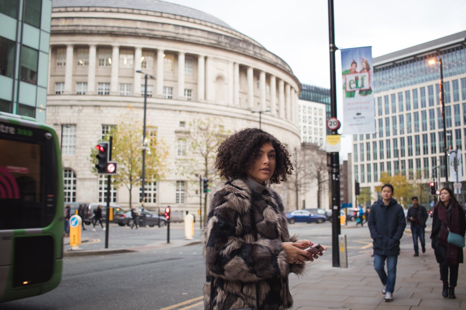 Central Library Manchester Faux Fur Coat Outfit November