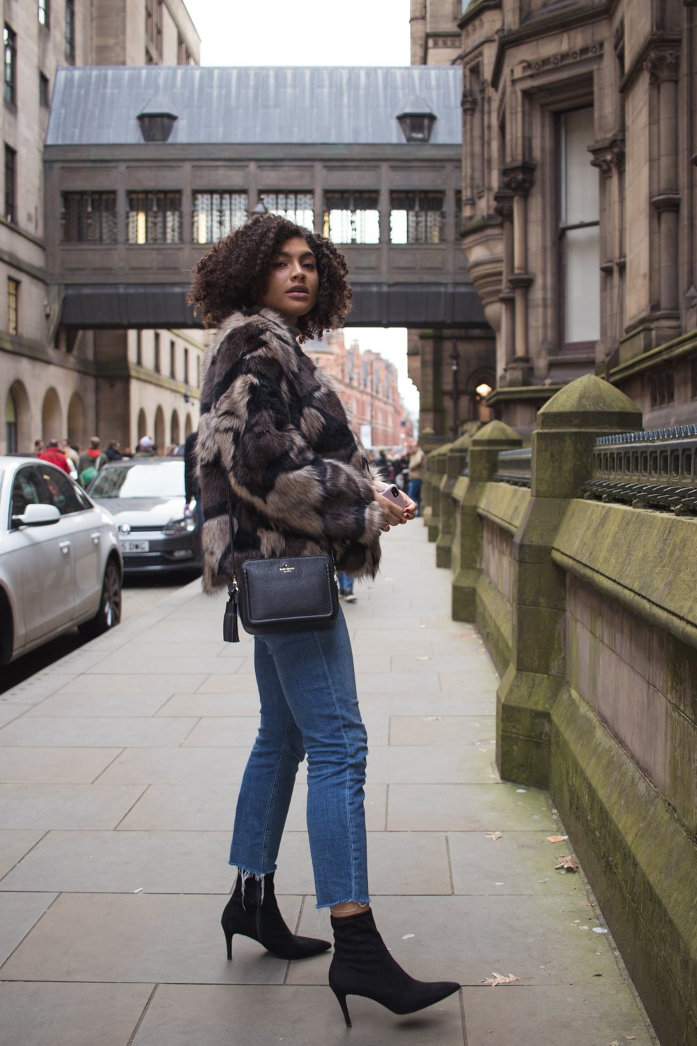 Marks and Spencer Stiletto Heel Stretch Ankle Boots and jeans outfit Manchester