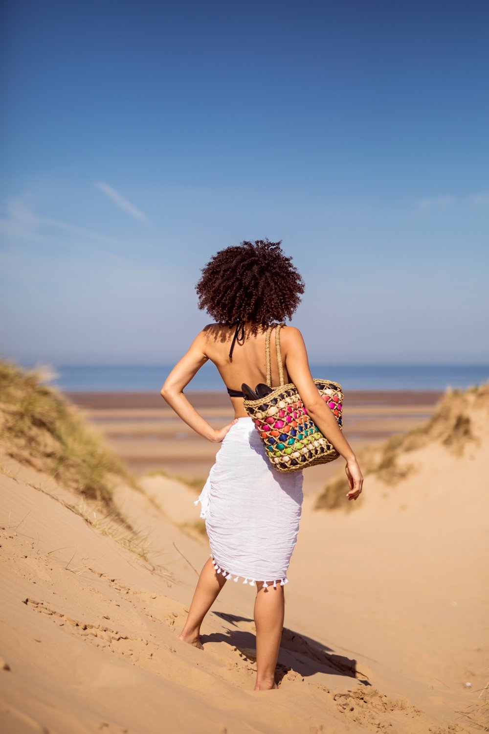 Therapy Rainbow Straw Beach Bag and Seafolly Sarong