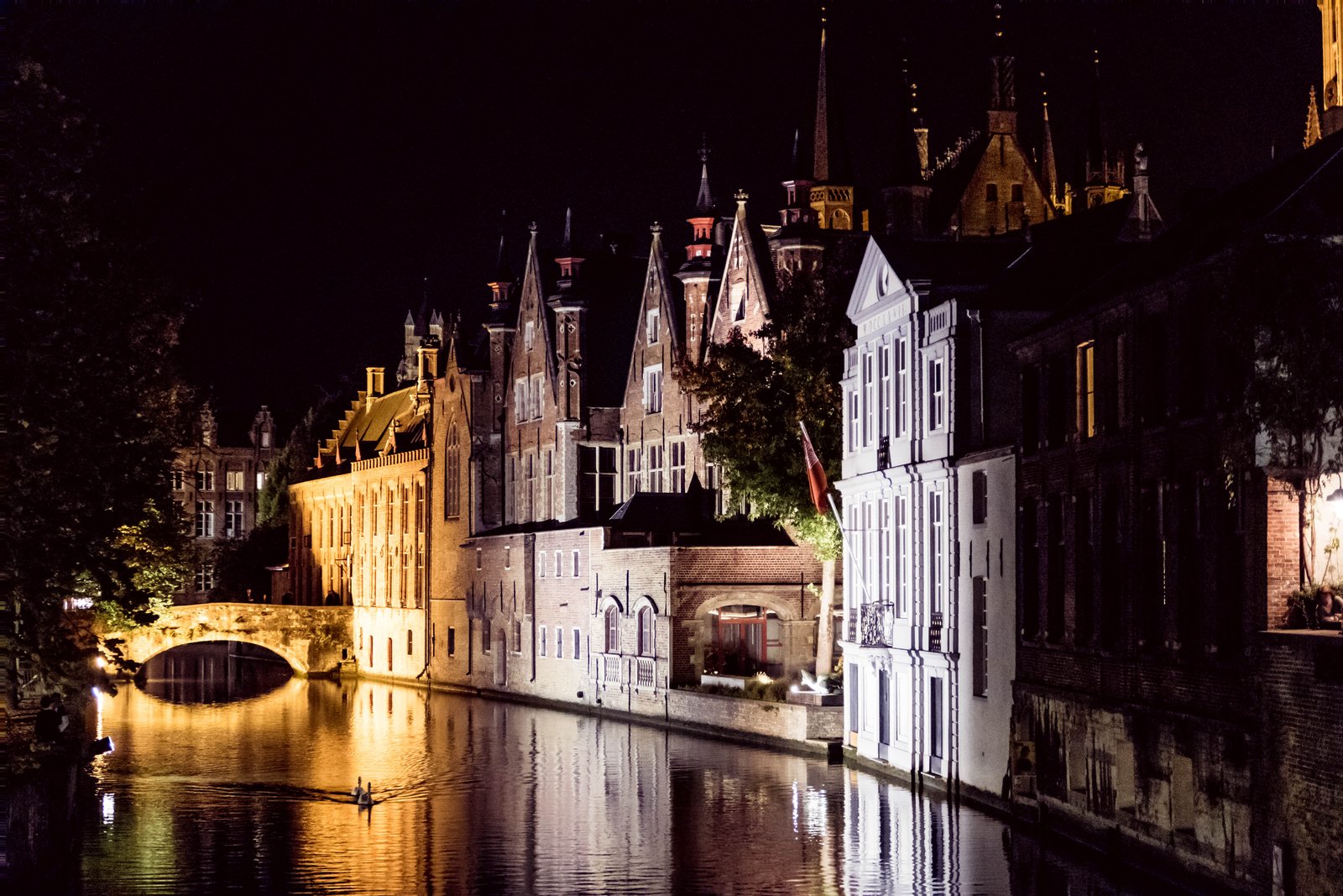 Bruges Belgium at night