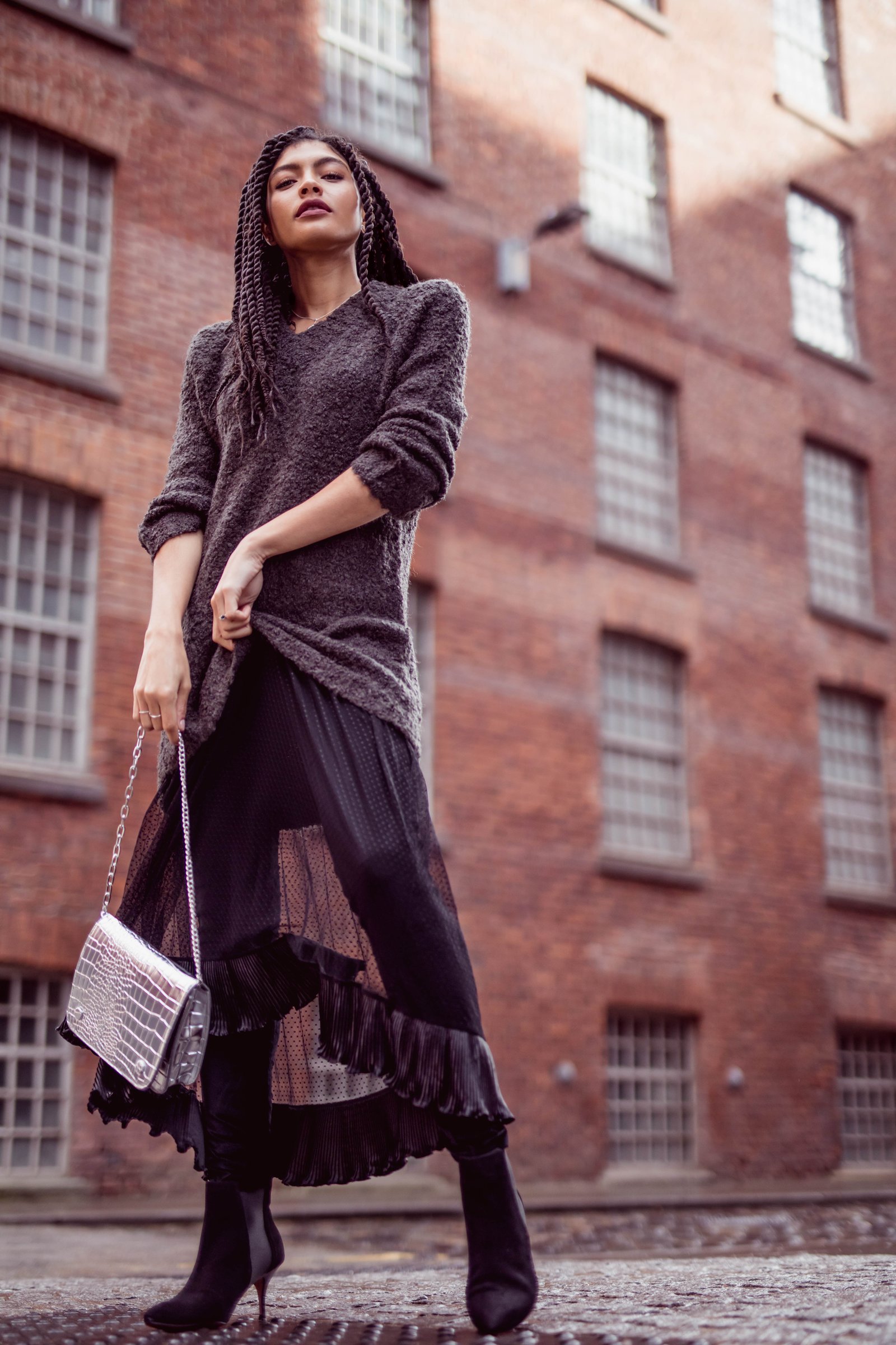 Samio Manchester Fashion Blogger Winter Cosy Knits Raglan Sleeve Dress