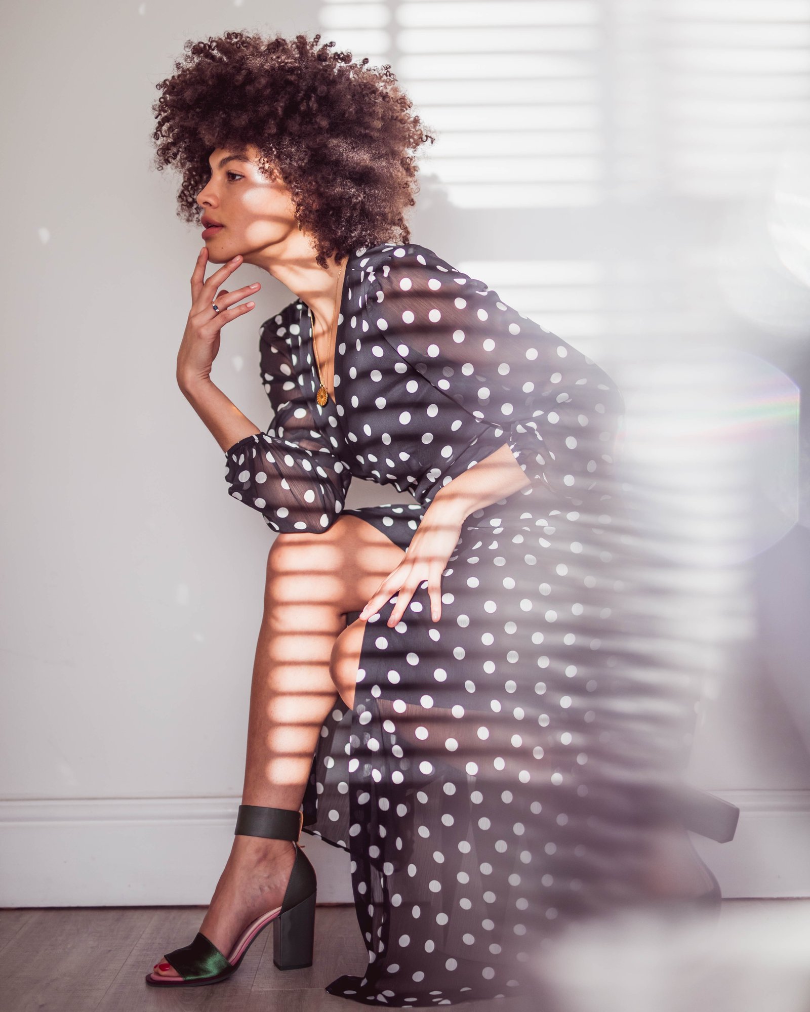 Samio manchester fashion blogger creative self portrait photographer polka dot dress