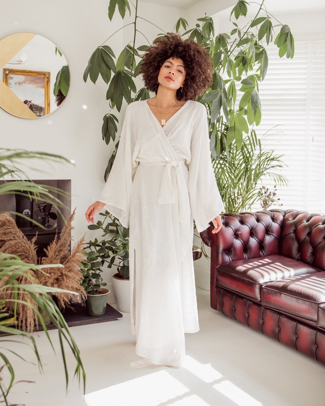 maxi white kimono